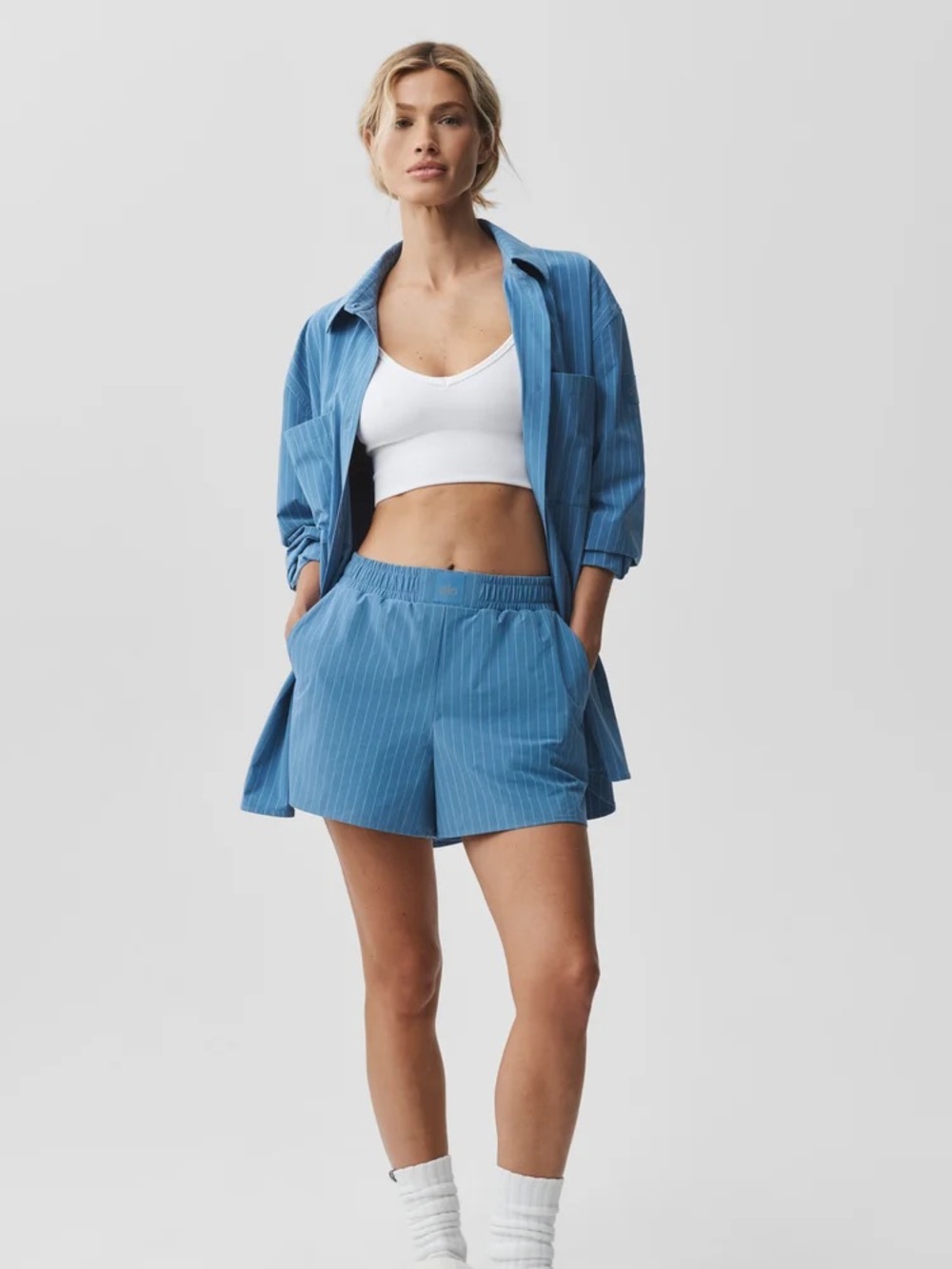 ALO Yoga Pinstripe Daylight Boxer Short - Picture 4 of 7